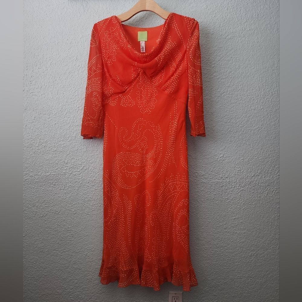 CITRINE Silk midi dress soft silk lined cowl neck modest